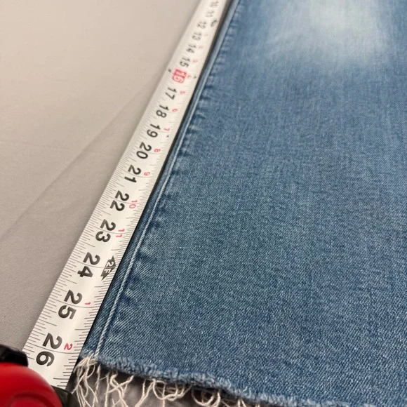 MOTHER Rambler Zip Flood High Rise Straight Jeans Out of the Blue Size 25 - Picture 8 of 10